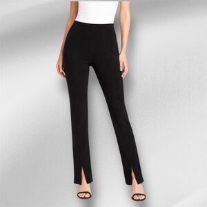 Gap HR Slit Front Leggings Women’s Sz 10 High-Rise Black Stretch Pants Side Zip